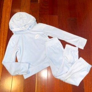 Nike Toddler Girl Light Blue Velour Tracksuit 3-4 Years